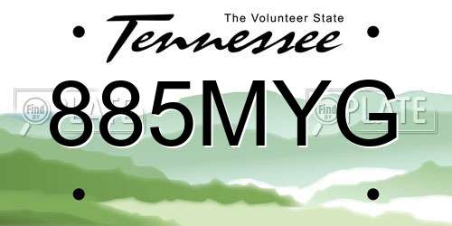 885MYG Tennessee License Plate