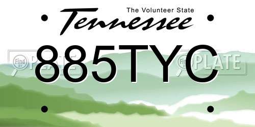 885TYC Tennessee License Plate