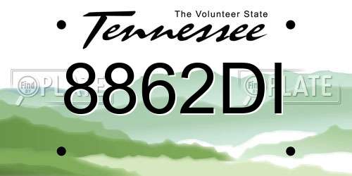 8862DI Tennessee License Plate
