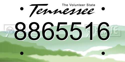 8865516 Tennessee License Plate