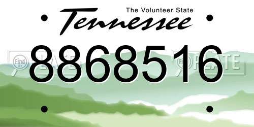 8868516 Tennessee License Plate