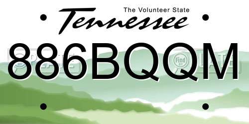 886BQQM Tennessee License Plate