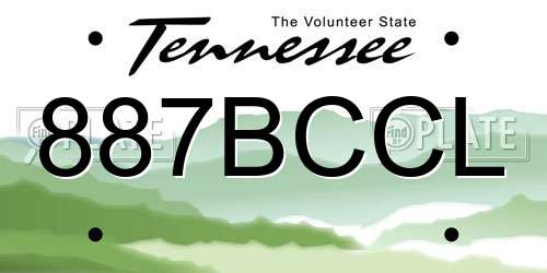 887BCCL Tennessee License Plate