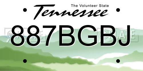 887BGBJ Tennessee License Plate