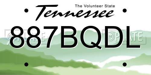 887BQDL Tennessee License Plate