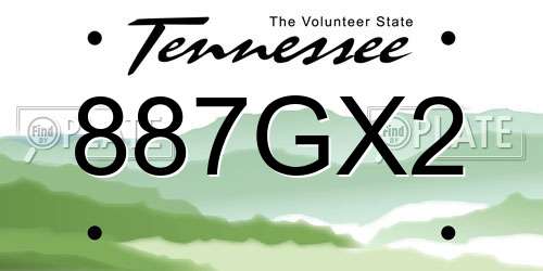 887GX2 Tennessee License Plate
