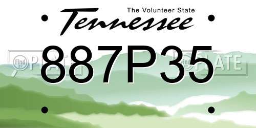 887P35 Tennessee License Plate