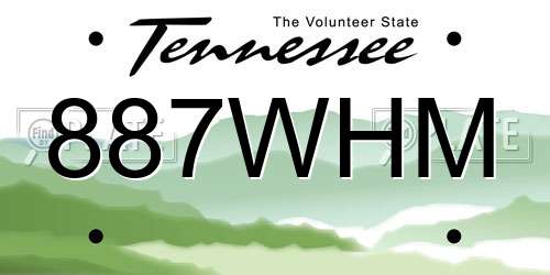 887WHM Tennessee License Plate