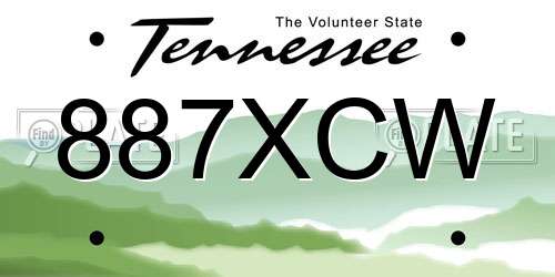 887XCW Tennessee License Plate