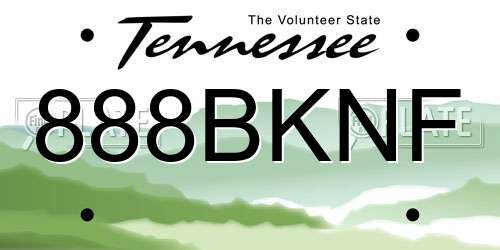 888BKNF Tennessee License Plate