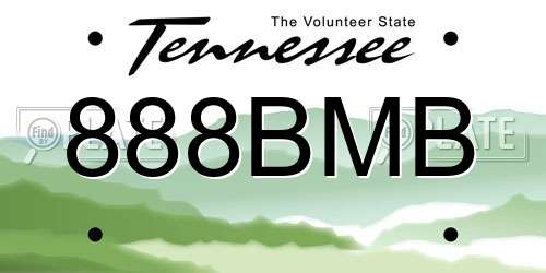 888BMB Tennessee License Plate