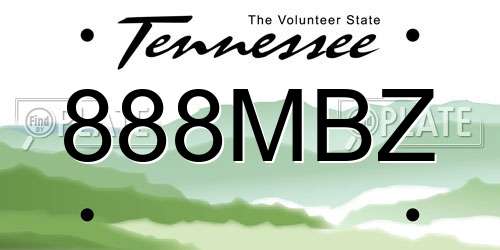 888MBZ Tennessee License Plate