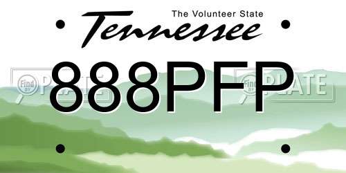 888PFP Tennessee License Plate