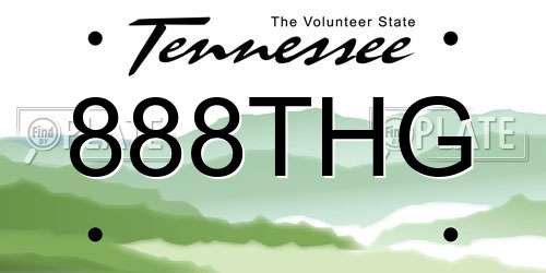 888THG Tennessee License Plate