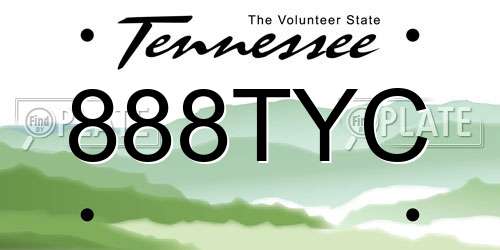 888TYC Tennessee License Plate