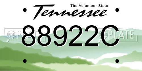 88922C Tennessee License Plate