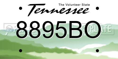 8895BO Tennessee License Plate