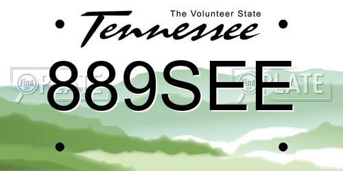 889SEE Tennessee License Plate