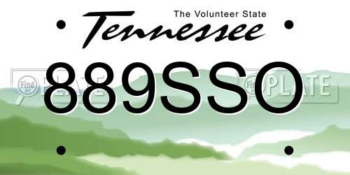 889SSO Tennessee License Plate