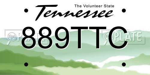 889TTC Tennessee License Plate