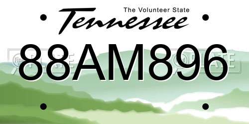 88AM896 Tennessee License Plate