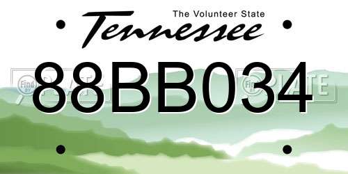 88BB034 Tennessee License Plate
