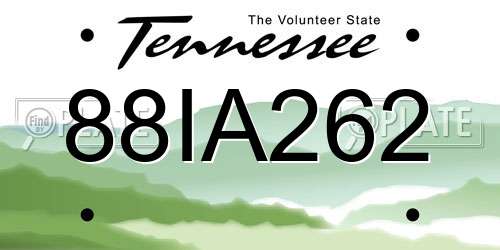 88IA262 Tennessee License Plate