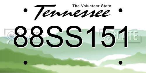 88SS151 Tennessee License Plate