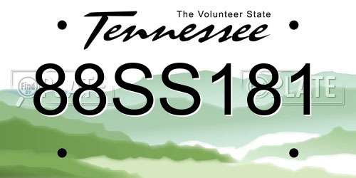 88SS181 Tennessee License Plate
