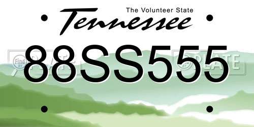 88SS555 Tennessee License Plate