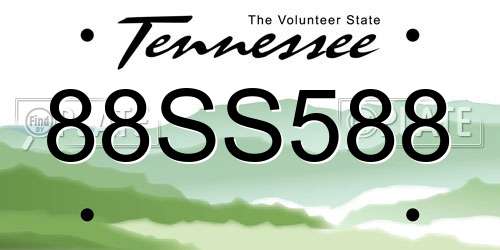 88SS588 Tennessee License Plate