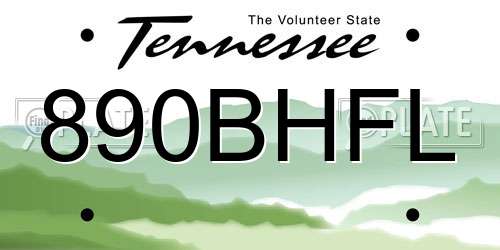 890BHFL Tennessee License Plate