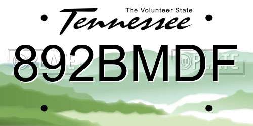 892BMDF Tennessee License Plate