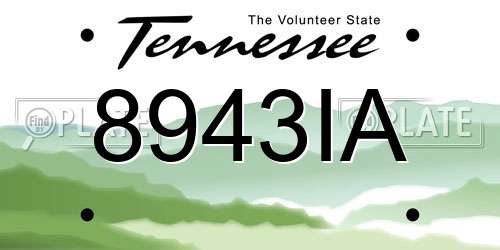 8943IA Tennessee License Plate