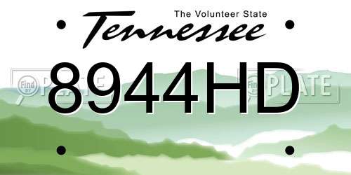 8944HD Tennessee License Plate