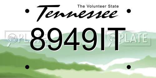 8949IT Tennessee License Plate