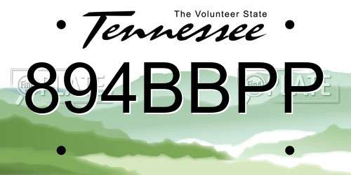 894BBPP Tennessee License Plate