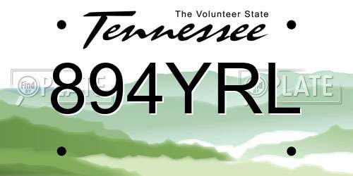 894YRL Tennessee License Plate