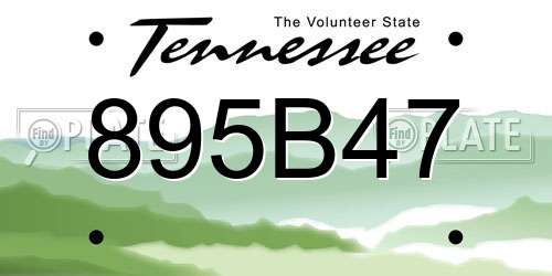 895B47 Tennessee License Plate