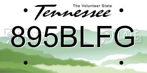 895BLFG Tennessee License Plate