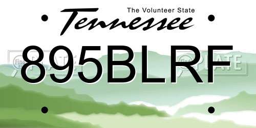 895BLRF Tennessee License Plate