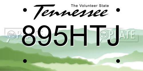 895HTJ Tennessee License Plate
