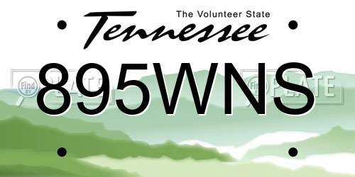 895WNS Tennessee License Plate