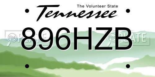 896HZB Tennessee License Plate