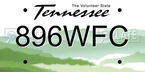 896WFC Tennessee License Plate