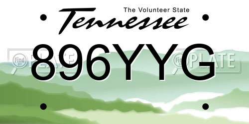 896YYG Tennessee License Plate