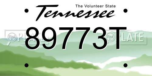89773T Tennessee License Plate