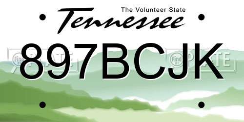 897BCJK Tennessee License Plate