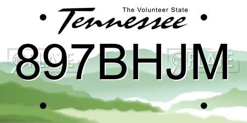 897BHJM Tennessee License Plate
