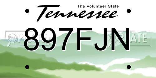 897FJN Tennessee License Plate